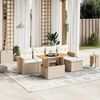 vidaXL Salon de jardin avec coussins 6 pcs beige r&eacute;sine tress&eacute;e