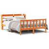 vidaXL Cadre de lit et t&ecirc;te de lit sans matelas cire marron 140x200 cm