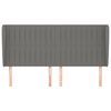 vidaXL T&ecirc;te de lit avec oreilles Gris fonc&eacute; 203x23x118/128 cm Tissu