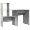 vidaXL Bureau Gris b&eacute;ton 131,5 x 50 x 106,5 cm Bois d'ing&eacute;nierie
