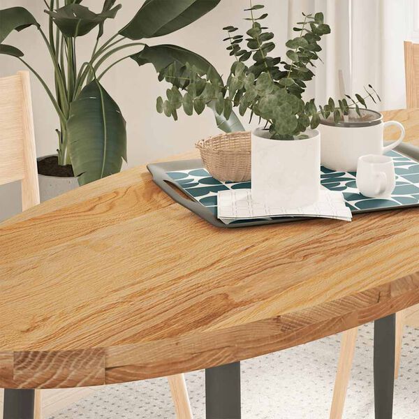 vidaXL Dessus de table 140x60x4 cm bois de ch&ecirc;ne massif ovale