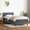 vidaXL Sommier &agrave; lattes de lit et matelas gris fonc&eacute; 90x210 cm velours