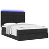 VidaXL Cadre de lit ottoman avec matelas noir 140x190 cm tissu