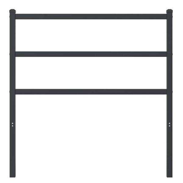 vidaXL T&ecirc;te de lit m&eacute;tal noir 90 cm