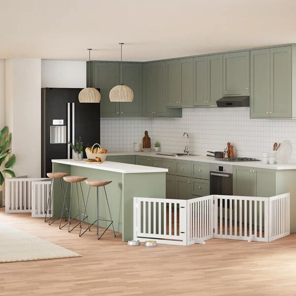 vidaXL Barri&egrave;re pour chien porte pliable 10 panneaux bois de peuplier