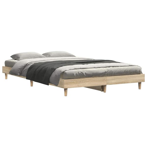 vidaXL Cadre de lit sans matelas ch&ecirc;ne sonoma 120x200 cm