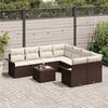 vidaXL Ensemble de canap&eacute; de jardin 9 pcs Marron Poly rotin