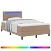 vidaXL Lit &agrave; ressorts avec matelas Cappuccino 120 x 190 cm Simili cuir