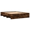 vidaXL Cadre de lit sans matelas ch&ecirc;ne fum&eacute; 150x200 cm bois ing&eacute;nierie