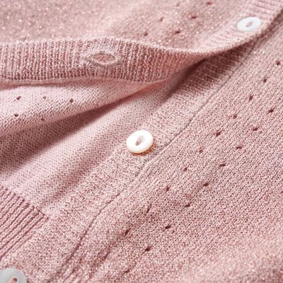 Cardigan pour enfants tricoté rose doux 92