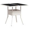 vidaXL Ensemble &agrave; manger de jardin et coussins 5 pcs blanc rotin verre