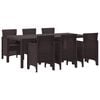 vidaXL Ensemble de salle &agrave; manger pour jardin 7 pc Marron