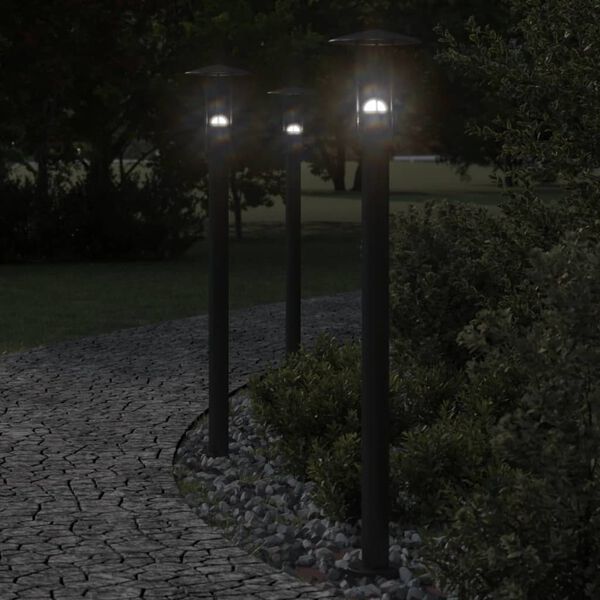 vidaXL Lampadaire d'ext&eacute;rieur noir 100 cm acier inoxydable
