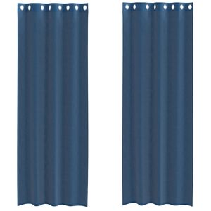 vidaXL Rideaux en voile avec &oelig;illets 2 pcs bleu royal