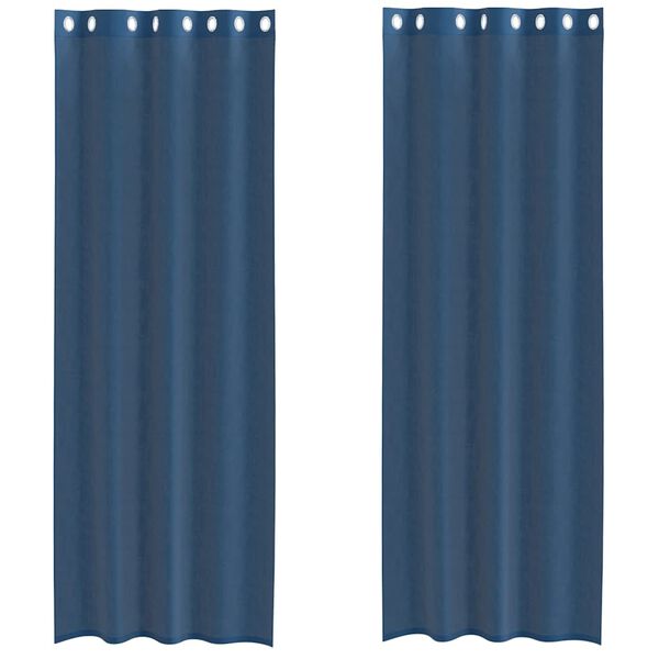vidaXL Rideaux en voile avec &oelig;illets 2 pcs bleu royal