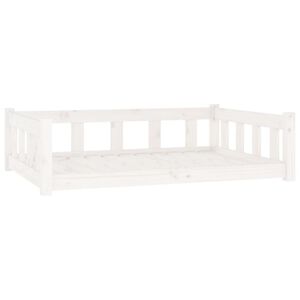 vidaXL Lit pour chien blanc 105,5x75,5x28 cm bois de pin solide