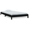 vidaXL Lit empilable sans matelas noir 80x200 cm bois massif de pin