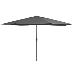 vidaXL Parasol de jardin avec m&acirc;t en m&eacute;tal 390 cm anthracite