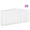 vidaXL Paniers à gabions arqués 9 pcs 400x50x160/180 cm fer galvanisé