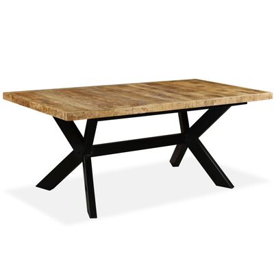 vidaXL Table de salle à manger Bois de manguier solide et Acier 180 cm