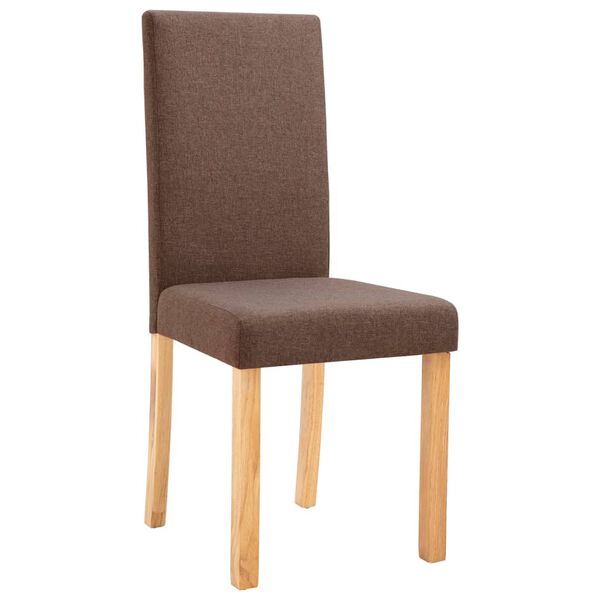 vidaXL Chaises &agrave; manger lot de 2 marron tissu