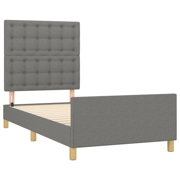vidaXL Cadre de lit sans matelas avec t&ecirc;te de lit 90x190cm tissu