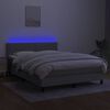 vidaXL Sommier &agrave; lattes de lit et matelas et LED Gris clair 140x200 cm