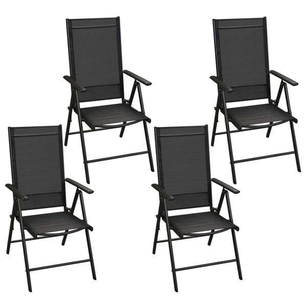 vidaXL Ensemble &agrave; manger d'ext&eacute;rieur 5 pcs chaises pliables Aluminium
