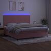 vidaXL Sommier &agrave; lattes de lit et matelas LED Rose 200x200 cm Velours