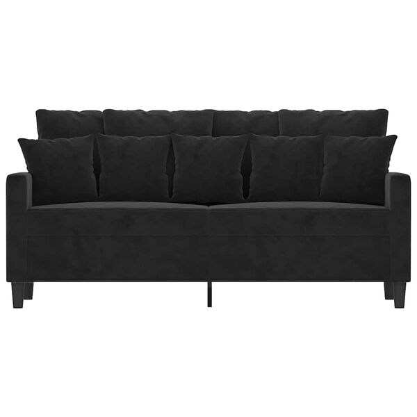 vidaXL Canap&eacute; &agrave; 2 places Noir 140 cm Velours