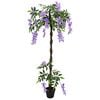 vidaXL Arbre &agrave; fleurs en haricot artificiel Pourpre 80 x 18 x 160 cm