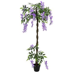vidaXL Arbre &agrave; fleurs en haricot artificiel Pourpre 80 x 18 x 160 cm