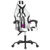 vidaXL Chaise de jeu pivotante Blanc et noir Similicuir
