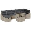 vidaXL Ensemble de canap&eacute; de jardin 8 pc Gris clair polyrotin