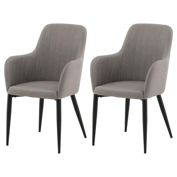 Venture Home Chaises &agrave; manger lot de 2 Comfort polyester noir et gris