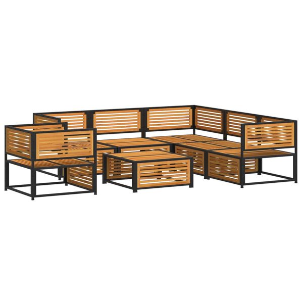 vidaXL Salon de jardin avec coussins 7 pcs bois massif d'acacia