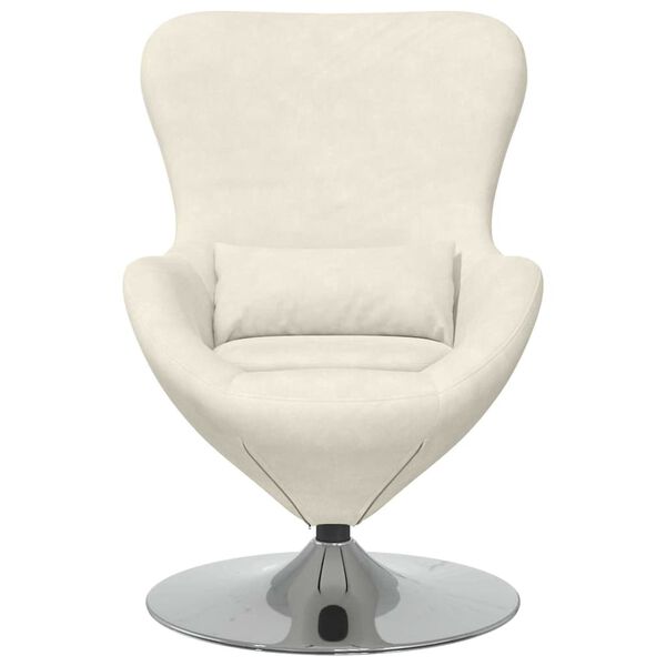 vidaXL Fauteuil œuf Crème 63 x 73 x 90 cm Velours