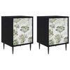 vidaXL Table de chevet GOTHA 2 pc Ch&ecirc;ne noir 36 x 33 x 51 cm