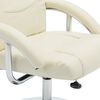 vidaXL Fauteuil inclinable avec repose-pied Blanc cr&egrave;me Similicuir