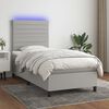 vidaXL Sommier &agrave; lattes de lit et matelas et LED Gris clair 100x200 cm