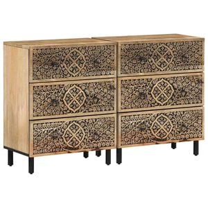 vidaXL Armoires lat&eacute;rales 2 pcs 60x33x75 cm bois massif de manguier