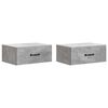 vidaXL Cabinet de chevet mural 2 pcs Gris b&eacute;ton 49 x 34,5 x 20 cm