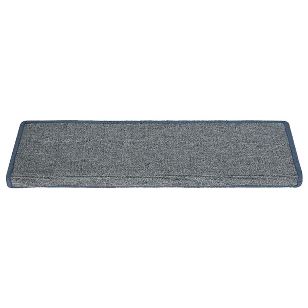vidaXL Tapis d'escalier 30 pièces 65 x 21 x 4 cm Gris clair et bleu Bord rectangulaire