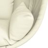 vidaXL Chaise suspendue en forme d'&oelig;uf et support beige tissu et acier