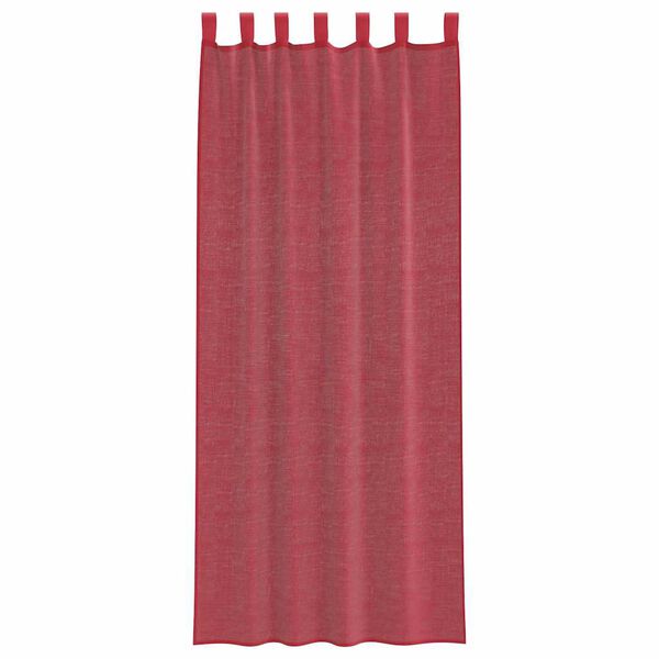 vidaXL Rideaux en voile avec boucles 2 pcs rouge bordeaux 140x260 cm
