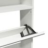 vidaXL Meuble &agrave; chaussures 4 &eacute;tag&egrave;res et miroir 63x17x134 cm Blanc