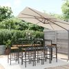 vidaXL Ensemble de bar jardin 11pcs noir poly rotin/bois massif acacia