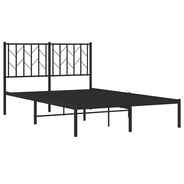 vidaXL Cadre de lit métal sans matelas avec tête de lit noir 120x200cm