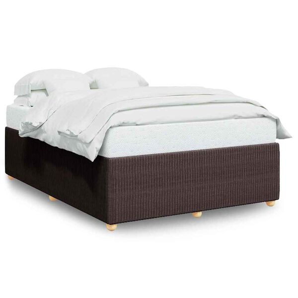 vidaXL Cadre de lit sans matelas marron fonc&eacute; 140x190 cm tissu