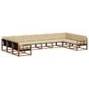 vidaXL Ensemble de canap&eacute;s d'ext&eacute;rieur 10 pc Naturel et Beige